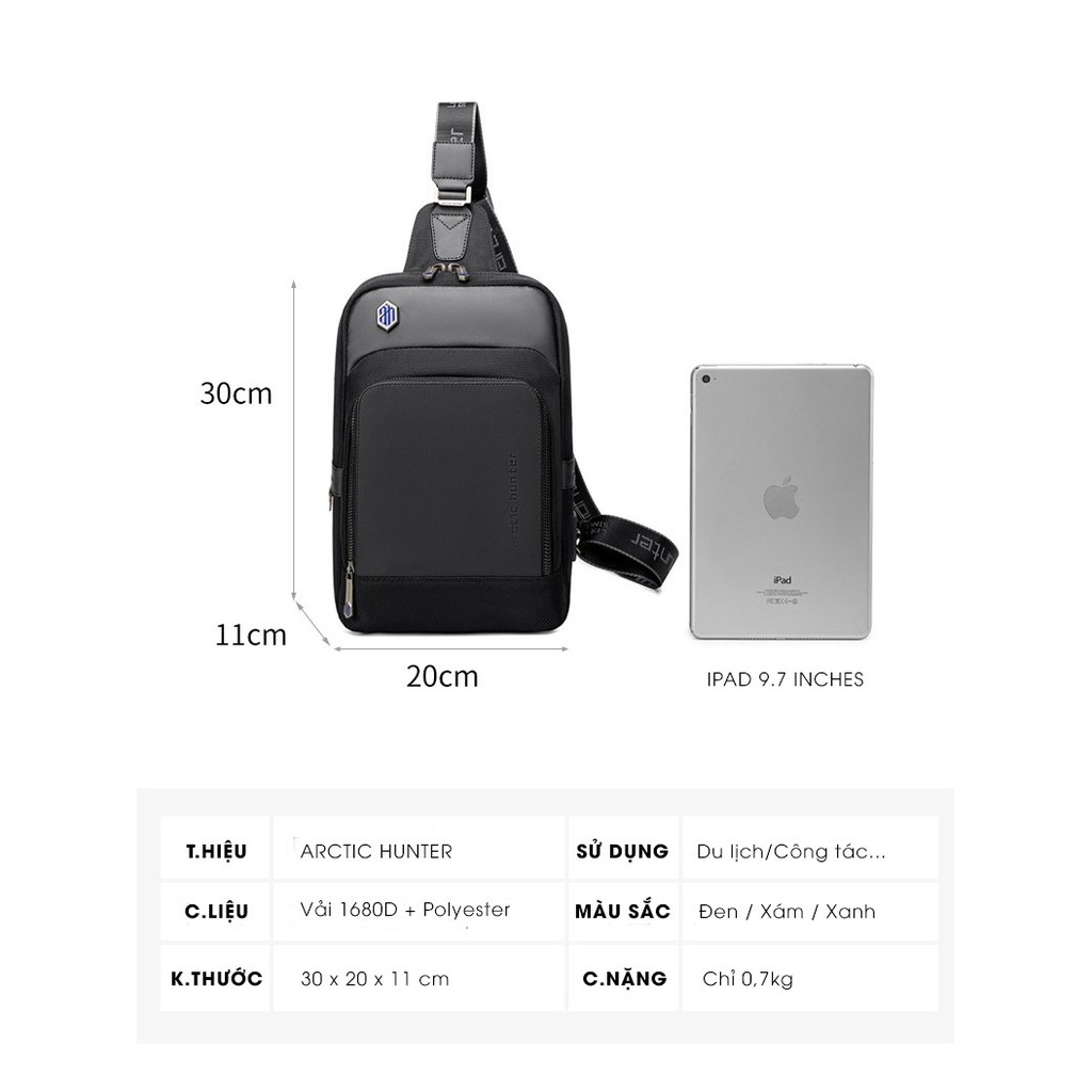 ZÓNG® Túi Đeo Chéo iPad 9.7" ARCTIC HUNTER 116