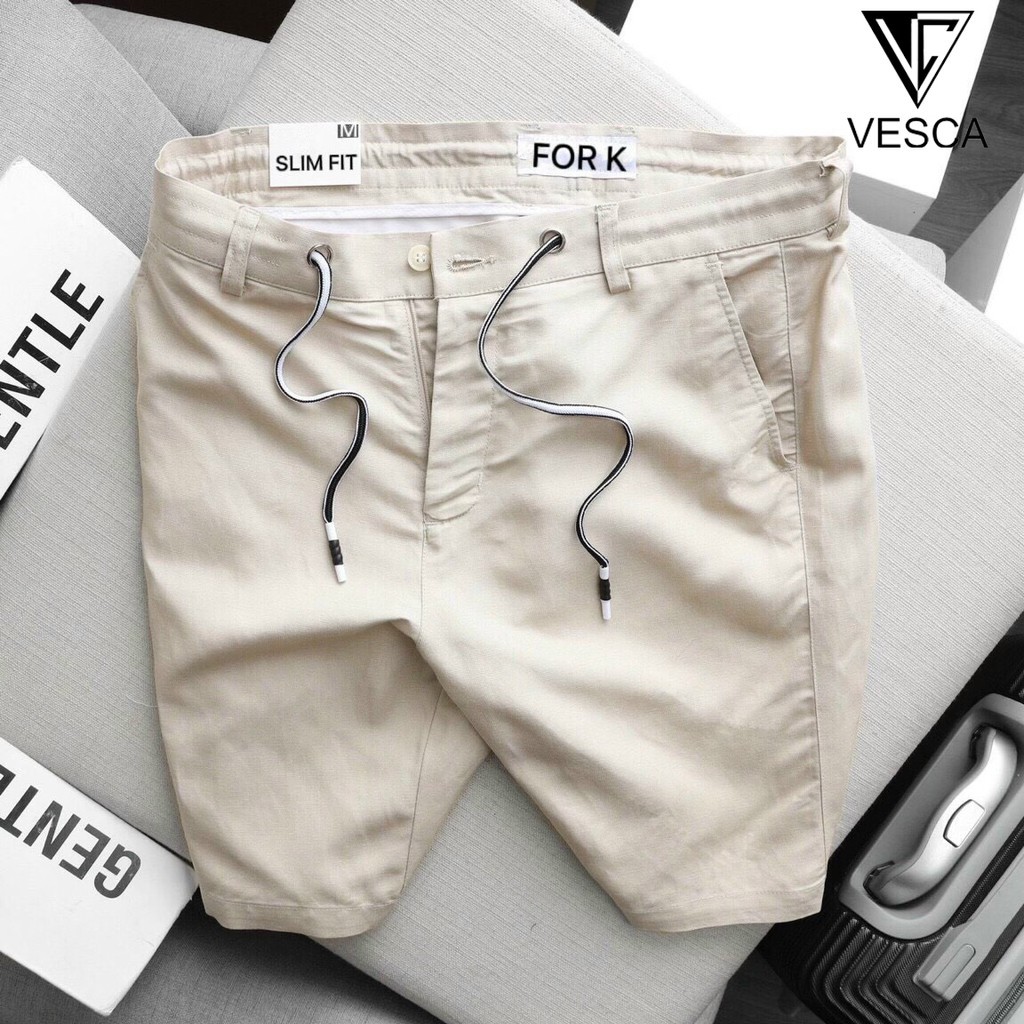 Quần đùi nam kaki màu trắng lưng thun co giãn 2 chiều form rộng Hàn Quốc | BigBuy360 - bigbuy360.vn