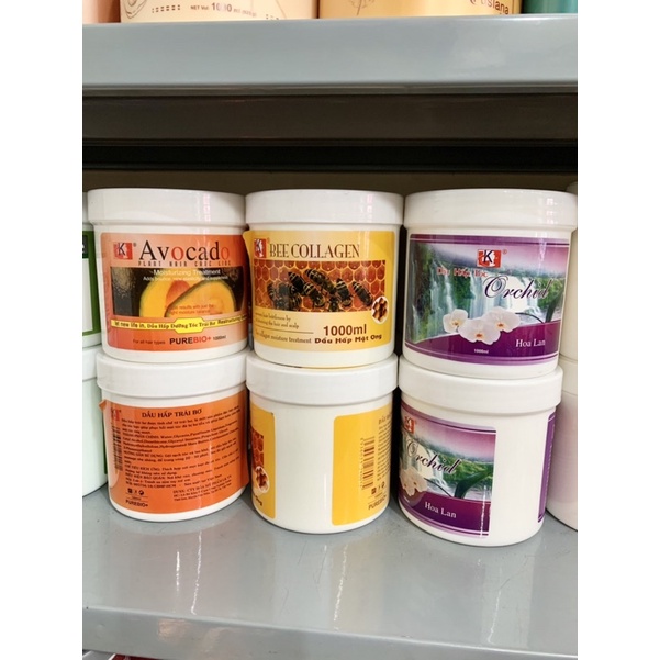 HẤP DẦU LK HOA SEN - BẠC HÀ - HẠNH NHÂN - JOJOBA - BƠ - MẬT ONG - HOA LAN DƯỠNG TÓC SUÔN MỀM BÓNG MƯỢT 1000ML