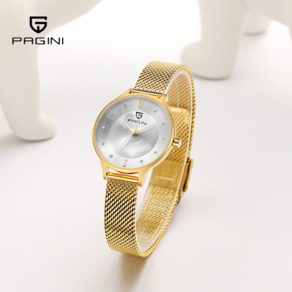Đồng hồ nữ dây kim loại Pagini PA2188 mặt kính Sarpphire chống nước, chống xước, thời trang, sang trọng | BigBuy360 - bigbuy360.vn