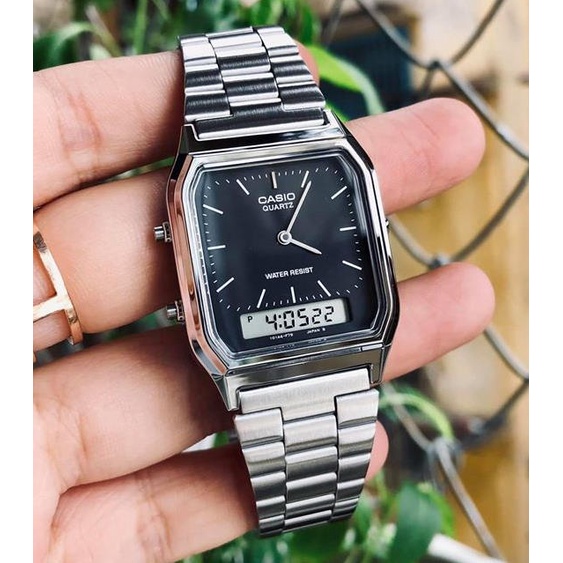 Đồng hồ unisex dây kim loại Casio Anh Khuê AQ-230A-1DMQ