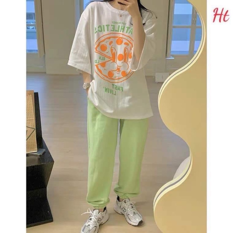 Sét áo piza+quần bom xanh lá HT11