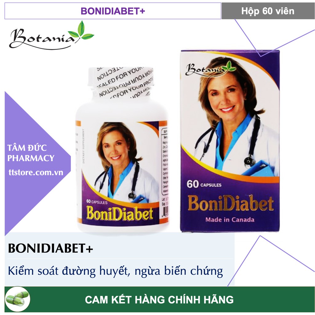 BONIDIABET [Hộp 60 viên] - Ổn định đường huyết, Ngăn ngừa biến chứng bệnh tiểu đường [boni diabet]