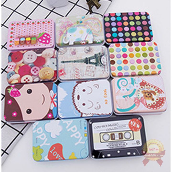 Hộp sắt kim loại để tiền giấy tờ và phụ kiện trang sức cho nữ nam