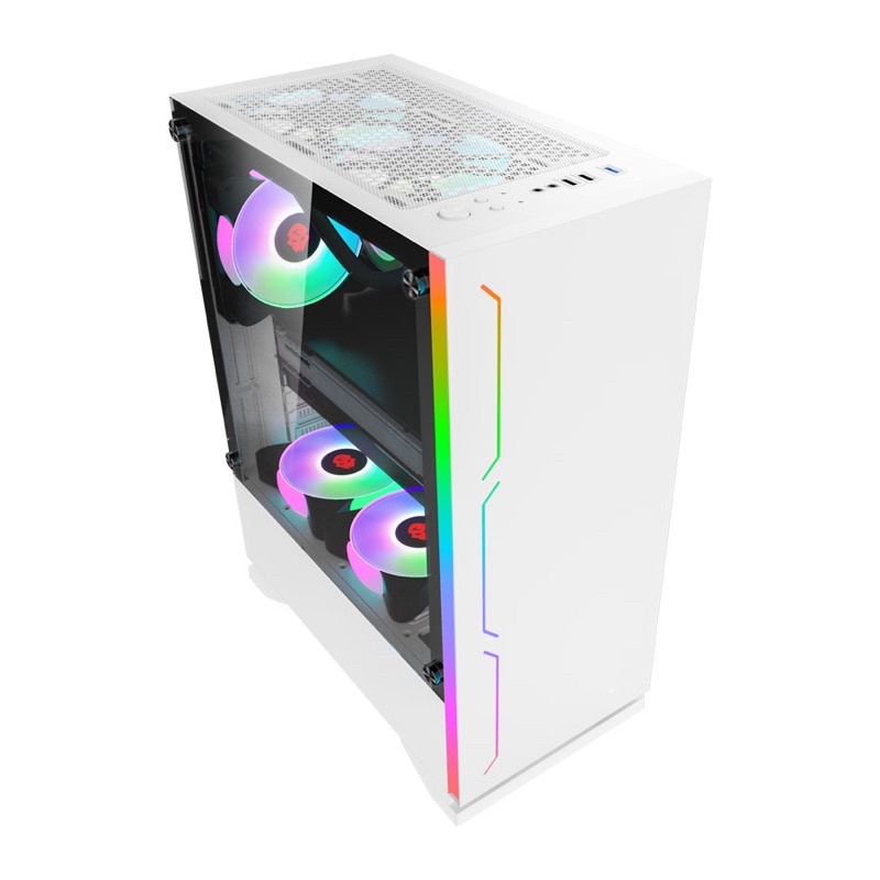 Vỏ case máy tính CESAR SNOW White/Black ATX - New Box - No Fan