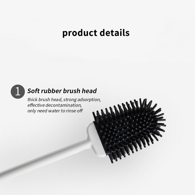 Bàn Chải Vệ Sinh Toilet Đầu Phẳng Bằng Silicone Mềm Bền Nhanh Khô