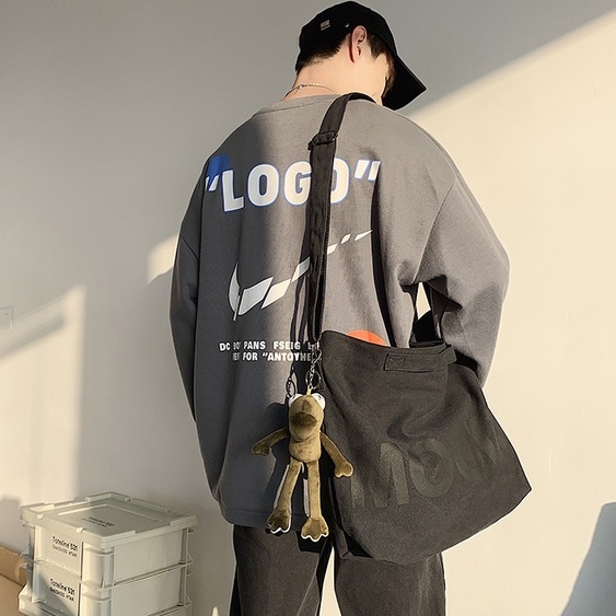 Túi Vải Đeo Vai Thời Trang Unisex Phong Cách Uizzang Vintage Hàn Quốc