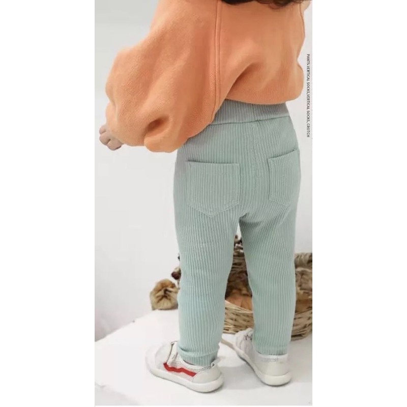 Quần legging sọc gân co giãn bé trai bé gái 1-6Y