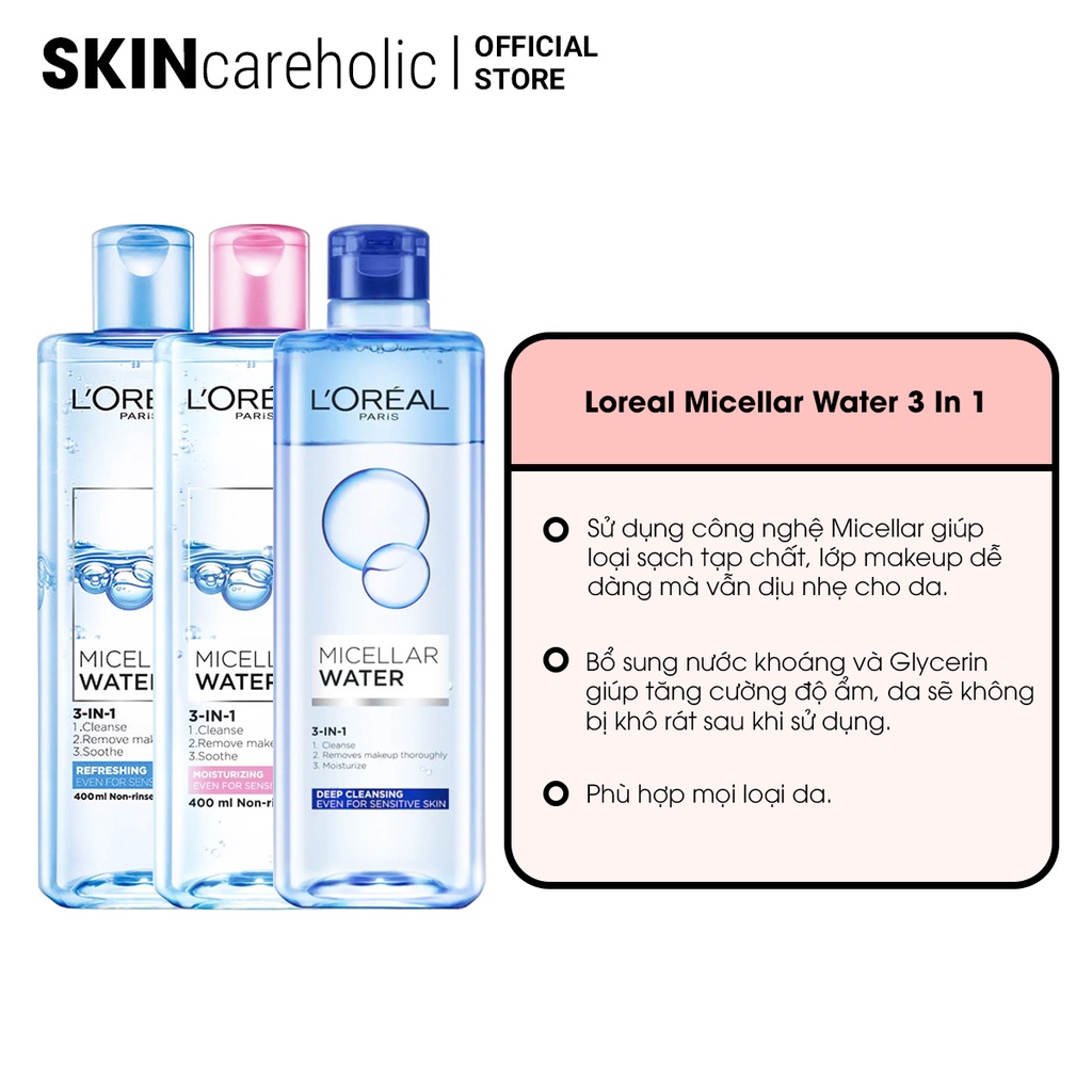 Nước Tẩy Trang Loreal Micellar Water 3 In 1