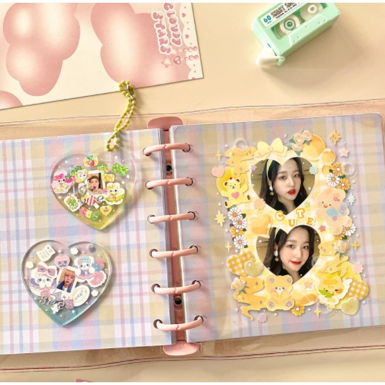 Móc khoá gradient mặt trơn làm keyring idol KPOP | BDK005