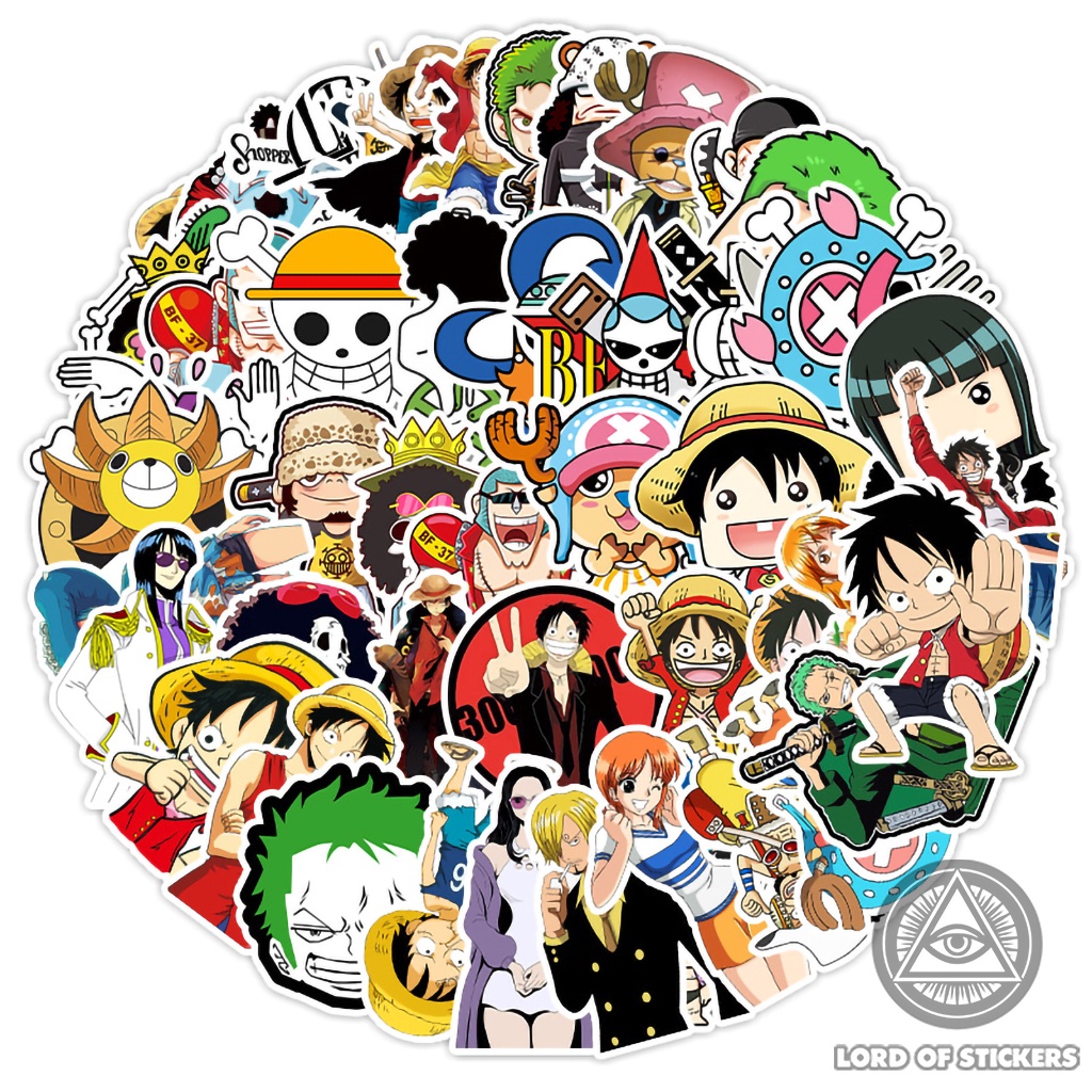 Set 50 Hình Dán One Piece Sticker Anime Manga Truyện Tranh Đảo Hải Tặc Chống Thấm Nước Trang Trí Mũ Bảo Hiểm, Laptop, Sổ