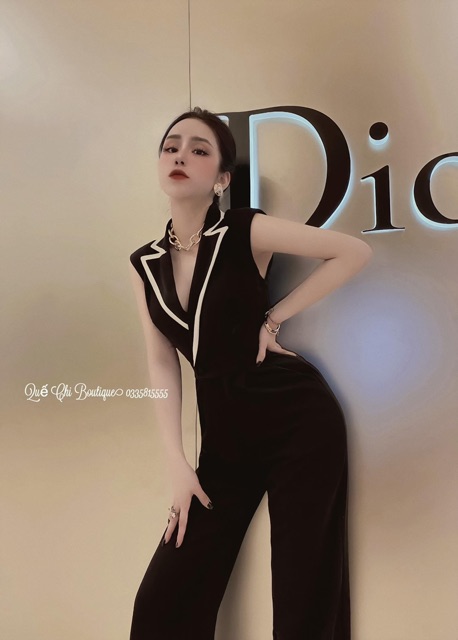 Jum cổ vest phối viền chanh xã