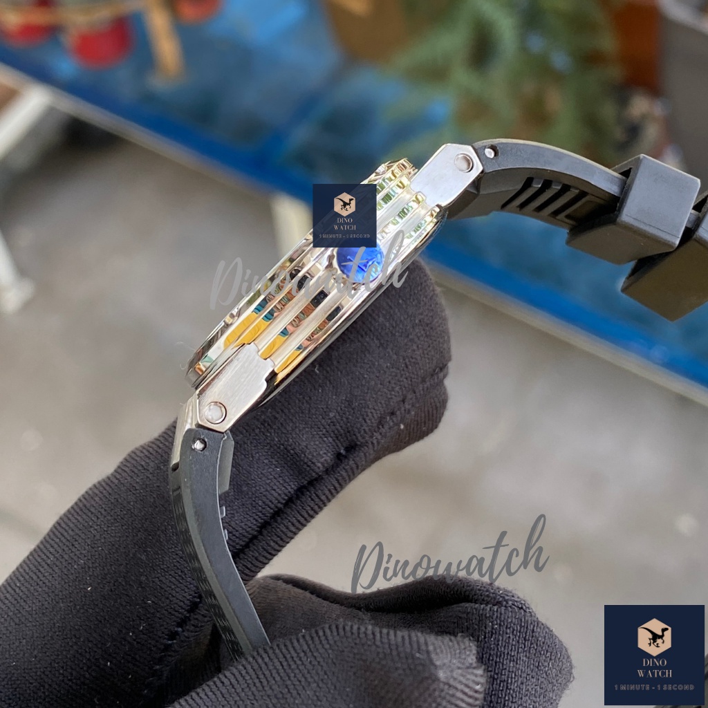 Đồng Hồ Nữ Ferragamo F80 Classic Dây Cao Su Màu Đen - Viền Đính Đá - Size 33mm - Máy Quartz