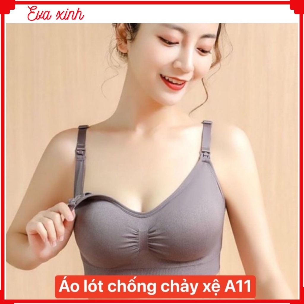 EVA XINH - Áo lót ngực bầu cho bé con bú nâng ngực chống chảy xệ sau sinh mùa hè không gọng đồ lót chíp bà bầu A11