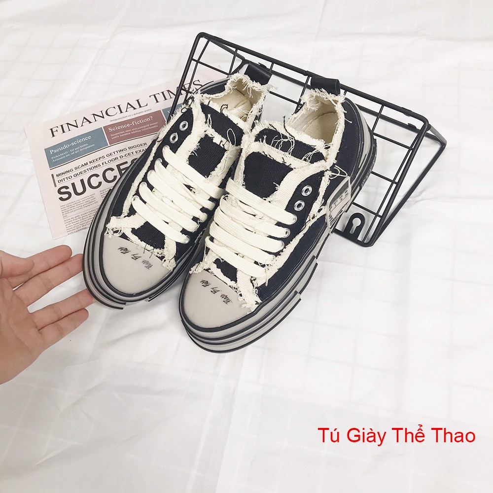 Giày Thể Thao sneaker nam nữ style rách cao 3,5-4cm