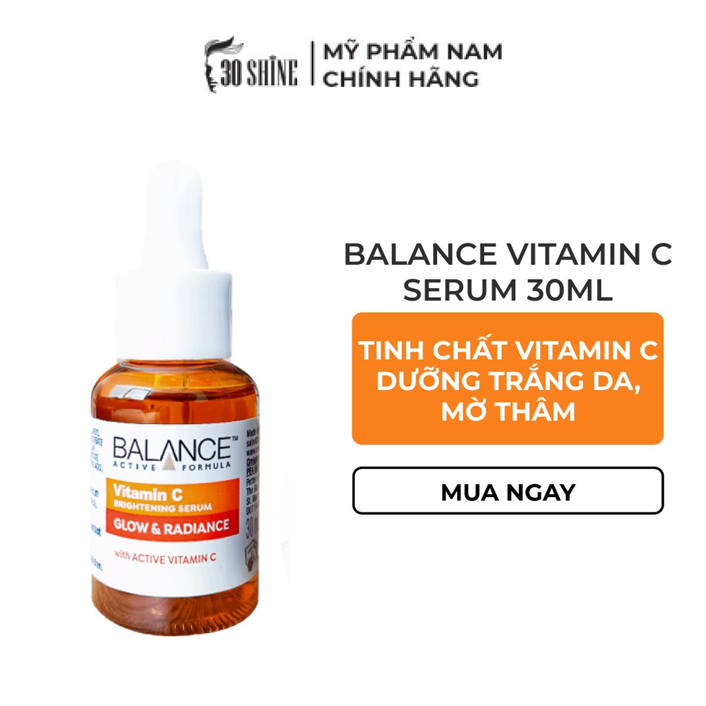 Serum trắng da mờ thâm 30Shine phân phối chính hãng Balance Active Formula Vitamin C Brightening 30ml
