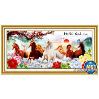 Tranh đính đá Mã đáo thành công KT 200x95 cm