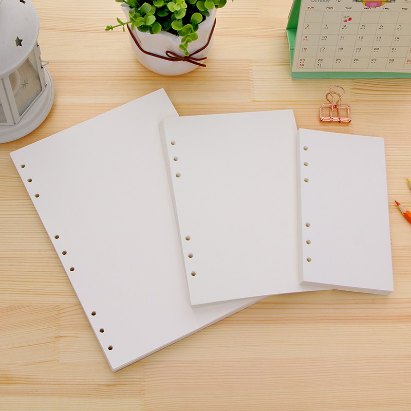 Giấy Refill Giấy Sổ Còng Giấy Binder Dày 100gsm A6 A5 6 Lỗ B5 9 Lỗ A4 4 Lỗ Caro Chấm Dot Kẻ Ngang Dot-Gird-Line-Blank