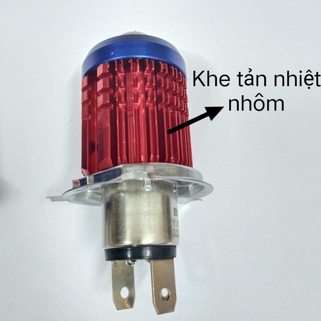 Đèn pha xe máy BMA V6 bi cầu chân H4 2 chế độ pha trắng cos vàng siêu sáng