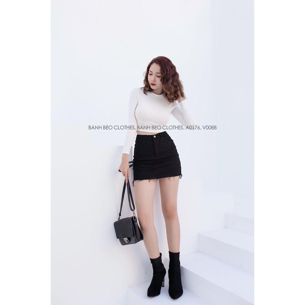 [First Love] 12C15B1 Chân váy ngắn kaki trơn basic vải dày đẹp, đủ size S M L | BigBuy360 - bigbuy360.vn