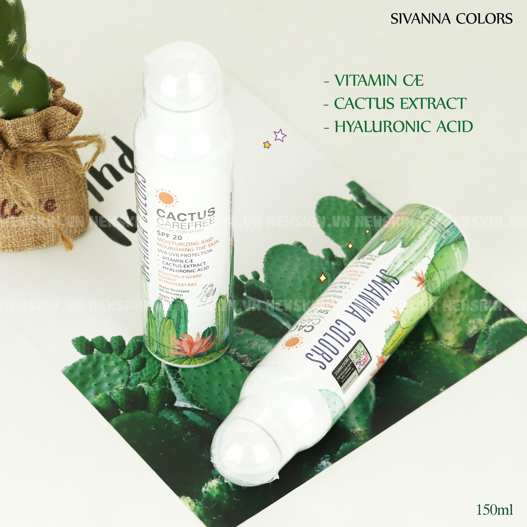 Xịt Chống Nắng Nâng Tone Sivanna Colors Thái Lan 2 In 1 Makeup Body 150ml