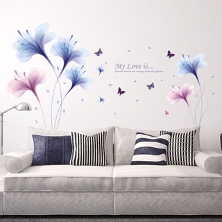 Decal dán tường pha lê tím