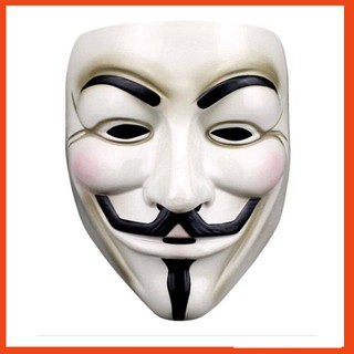 Đồ chơi hóa trang Halloween Mặt nạ Hacker Anonymous hóa trang màu trắng chất liệu an toàn phù hợp nhiều lứa tuổi