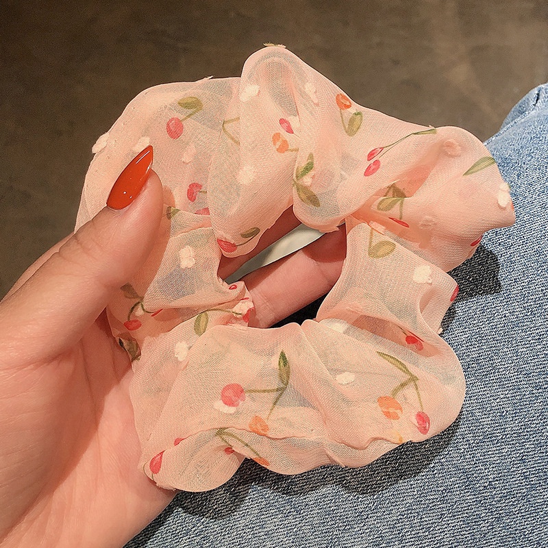 Dây cột tóc họa tiết quả cherry dễ thương thời trang cho nữ