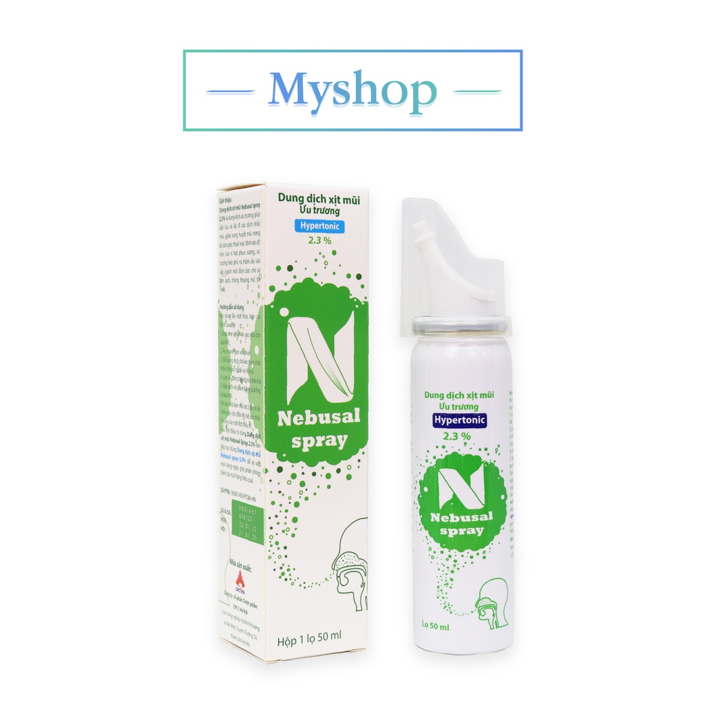 Xịt mũi  giảm nghẹt phiên bản người lớn Nebusal 2.3% chai 50 ml