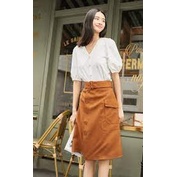 Vero Moda Chân Váy Midi Có Thắt Lưng Cạp Cao Trơn Cho Nữ 321216016