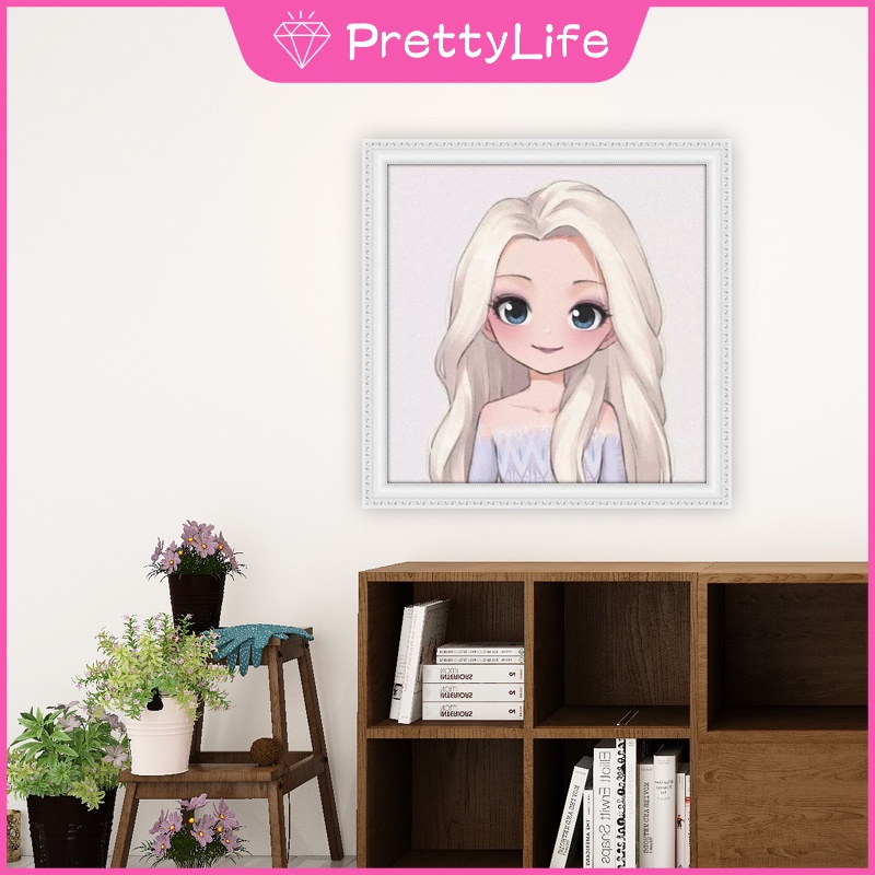 Tranh đính đá 5D tự làm hình công chúa Disney 30x30cm/40x40cm/50X50cm