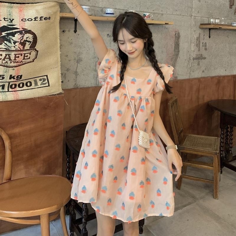 Đầm Dài Không Tay Họa Tiết Hoa Ngọt Ngào Phong Cách Pháp Cho Nữ