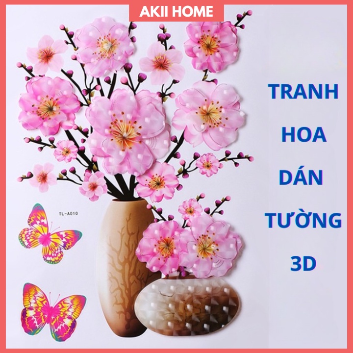 Tranh Dán Tường Hoa Nổi 3D Trang Trí Nhà Cửa Akii Home NC15