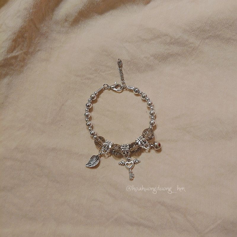 SET NGUYÊN LIỆU DIY tự làm vòng tay vòng chân handmade đá bọt tuyết, mã não, omber kiểu dáng nữ tính