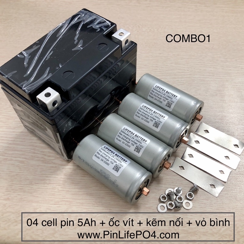 Combo Pin LifePO4 tự làm Acquy Lithium xe máy