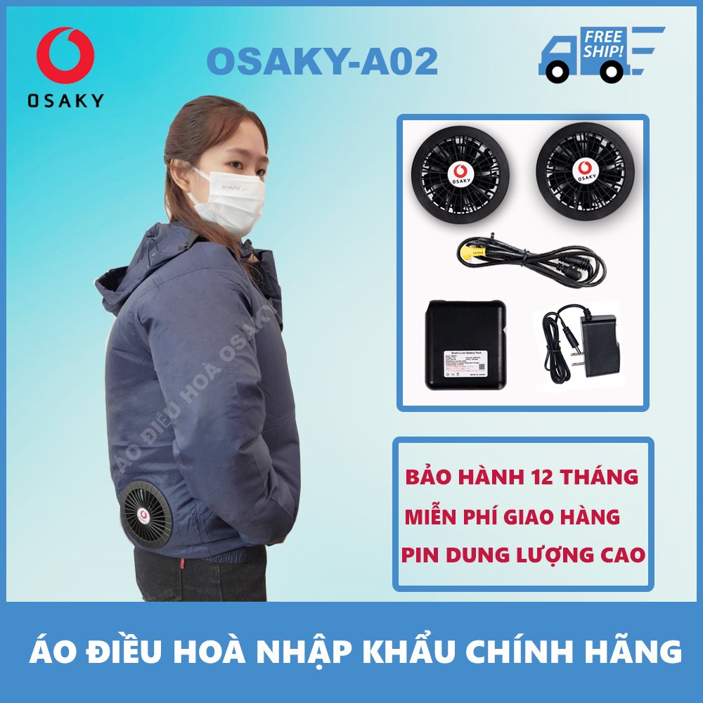 Áo Điều Hòa OSAKY Nhật Bản Top 1 Bán Chạy, Chống Nắng, Chống Nắng, Giảm 10 độ Khi Mặc - Xanh Than