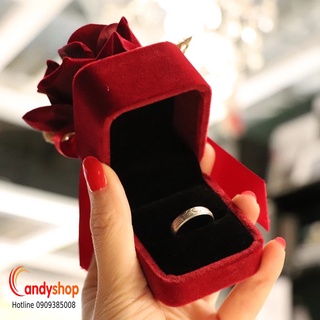 Hộp đựng nhẫn, bông tai vải nhung candyshop88