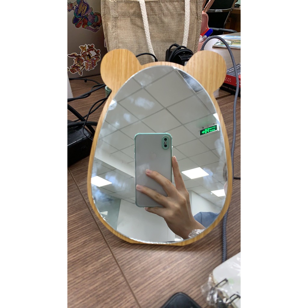 Gương trang điểm tai thỏ NOVET Gương soi Decor Trang Trí Hàn Quốc Xinh Xắn