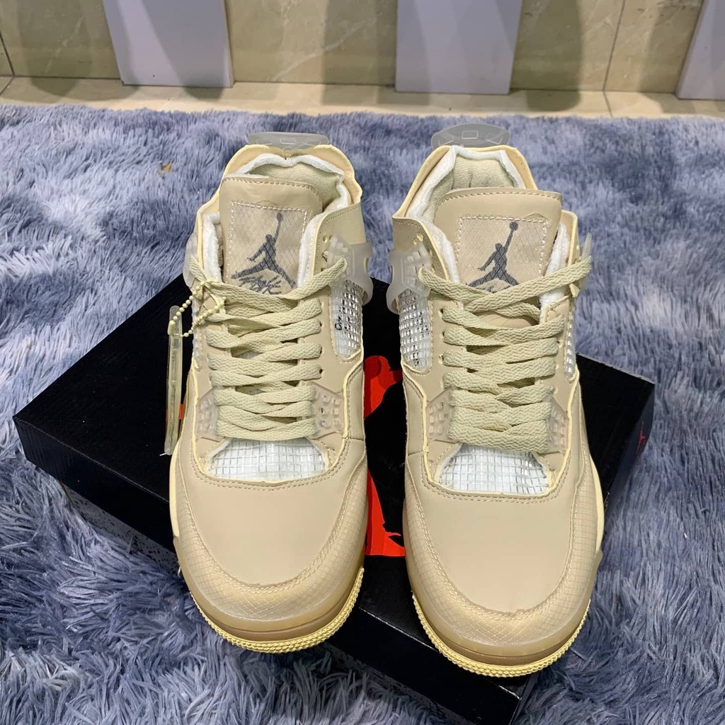 Giày air Jordan 4 vàng kem, Giày thể thao JD4 nam nữ siêu hot Fullboxbill+ tặng dây - Nguyễn Tình sneaker | BigBuy360 - bigbuy360.vn