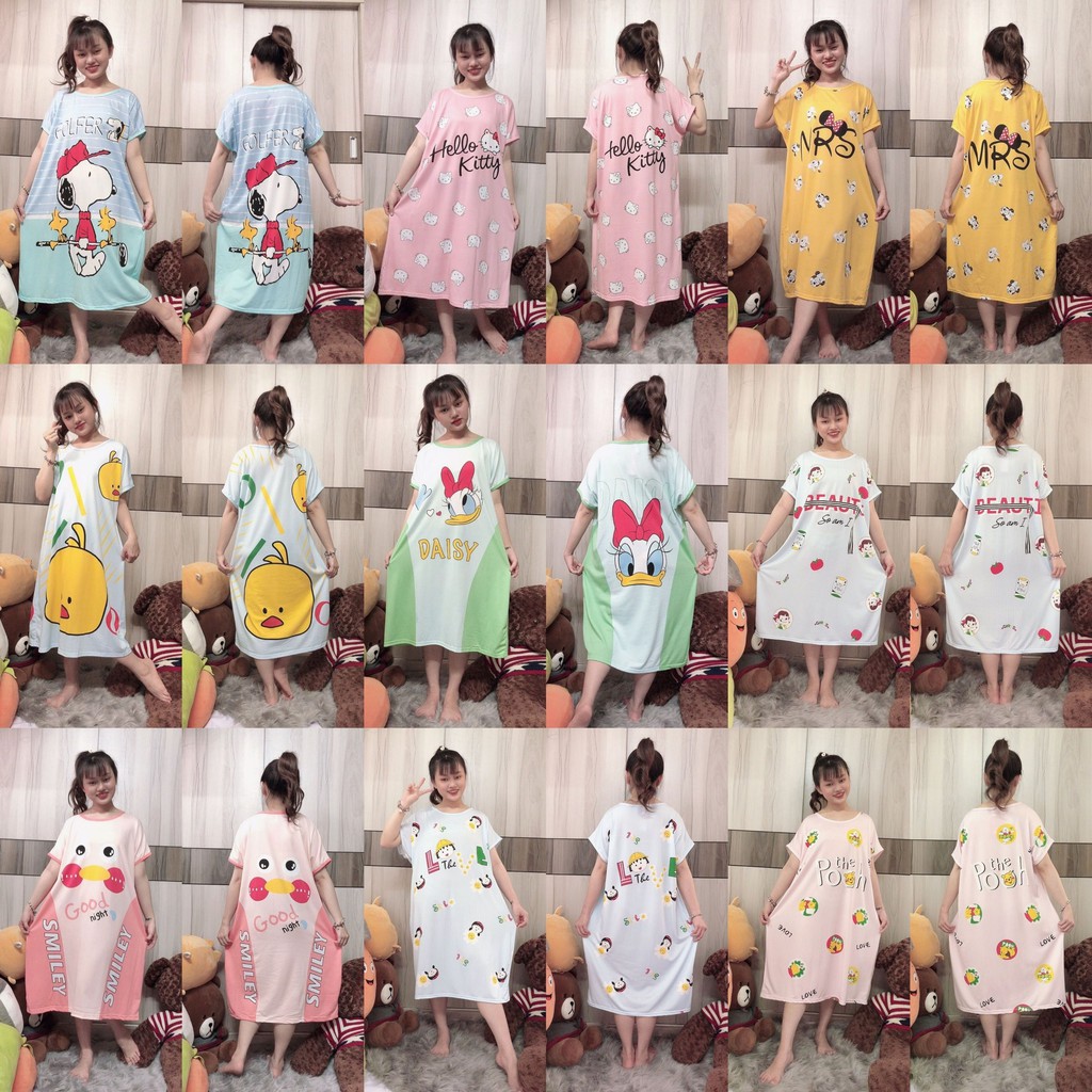 Đầm Ngủ Dáng Rộng Thoải Mái Dễ Thương Bigsize mặc ở nhà A03 | BigBuy360 - bigbuy360.vn