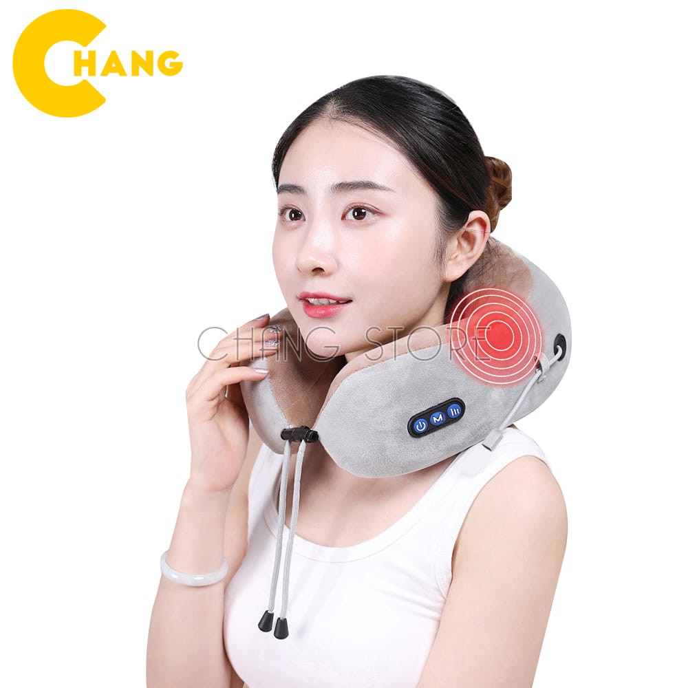 Máy Massage Cổ Hồng Ngoại Tích Điện, Gối Massage Cổ Hồng Ngoại Cao Cấp - Bảo Hành 12 Tháng