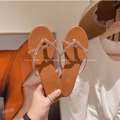 DÉP KẸP 2 QUAI ĐÍNH ĐÁ ĐẾ CAM
