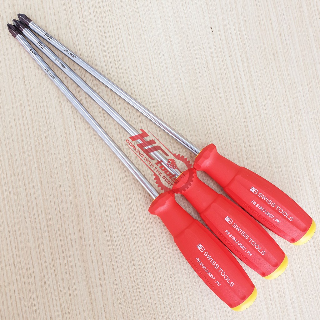 PB8190.2-200/7 Tovit 4 cạnh PH2 tay cầm SwissGrip Thụy Sỹ PB Swiss Tools - Made in Switzerland