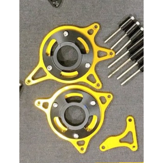 Bảo vệ lố máy xe exciter 150 màu vàng