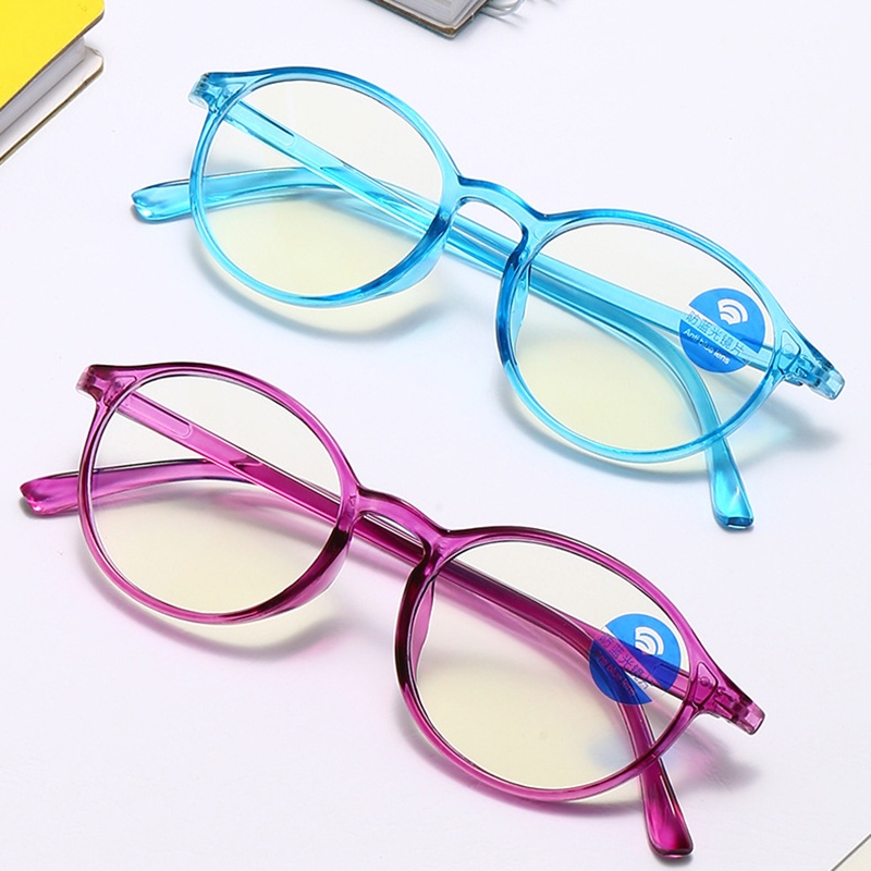 Mắt Kính Chống Ánh Sáng Xanh Gọng Mềm Tròng Vuông Thời Trang Cho Bé