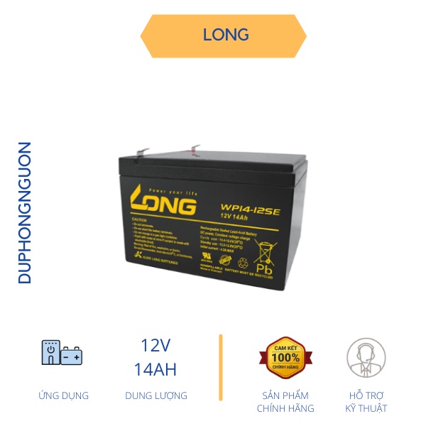 💥Ắc Quy LONG 12V-14Ah, WP14-12SE - Hàng Chính Hãng