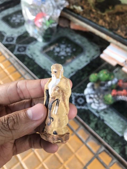 ÔNG PHÚC LỘC THỌ TRANG TRÍ HỒ CÁ NON BỘ CAO 8CM