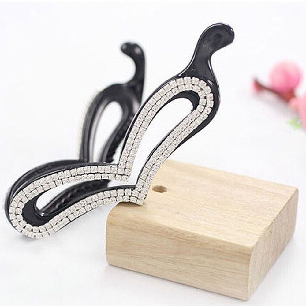 Kẹp tóc Acrylic hình trái tim khảm đá lấp lánh thanh lịch cho nữ