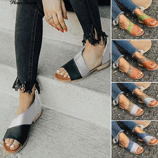 Giày sandal giả da hở mũi thời trang năng động trẻ trung dành cho nữ