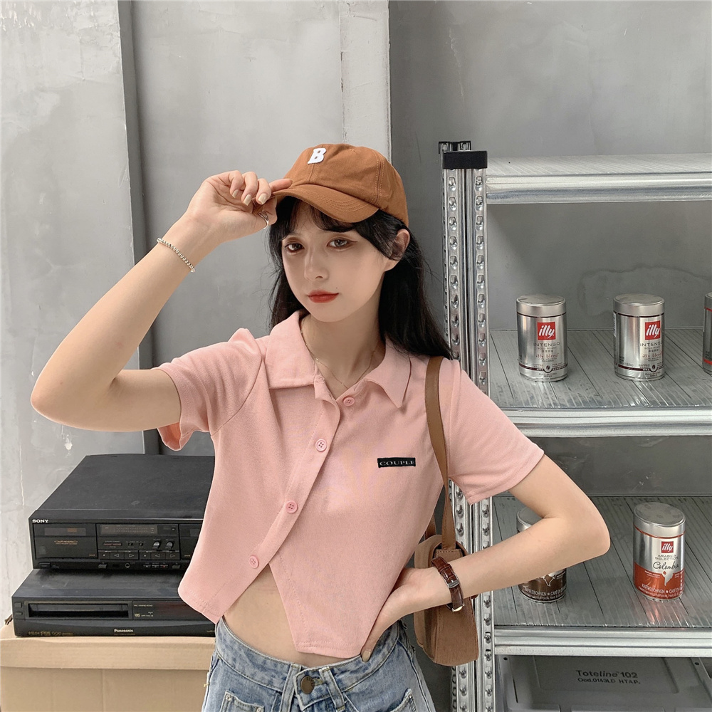 Áo thun tay ngắn màu trơn thời trang dành cho nữ